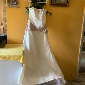Alexia Designs Bridal Dress new size 10 color white &Tan new